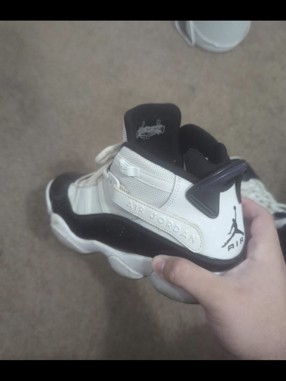 Jordan Kids White and Black Low-Top Basketball Sneakers